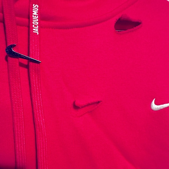 Nike x Jacquemus Cutout Swoosh Hoodie in Watermelon - Picture 9 of 11